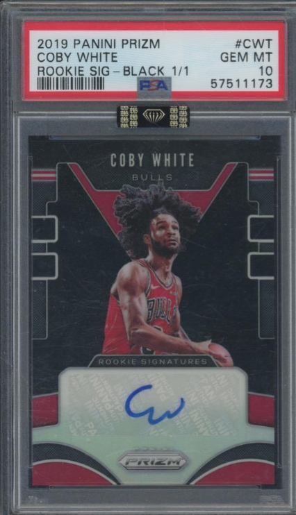 2019 Panini Prizm Black Coby White 1/1 Autograph RC Rookie Gem Mint PSA 10