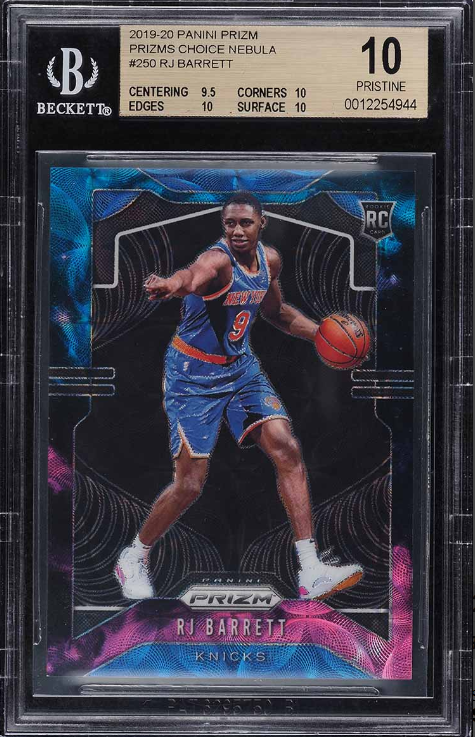 2019 Panini Prizm Choice Nebula RJ Barrett ROOKIE 1/1 #250 BGS 10 PRISTINE