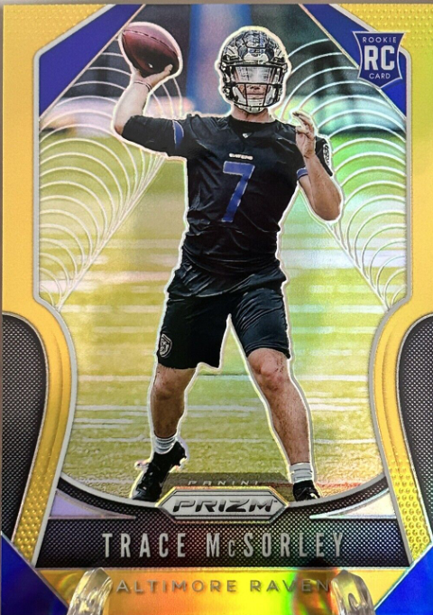 2019 Panini Prizm Gold Prizm Trace McSorley Rookie 07/10 - RAVENS JERSEY # MATCH