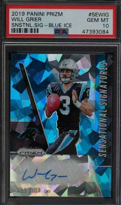 2019 Panini Prizm Sensational Blue Ice Will Grier ROOKIE RC AUTO /99 PSA 10 GEM