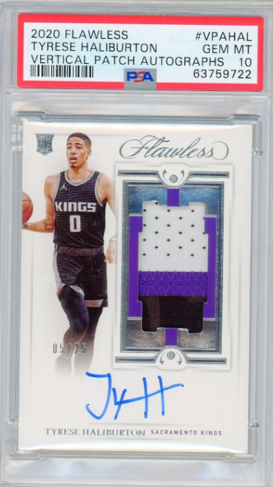 2020-21 Flawless Tyrese Haliburton TRUE RPA RC GU Patch Auto /25 PSA 10 POP 1