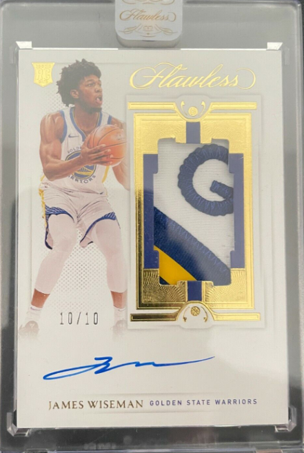 2020-21 Panini Flawless James Wiseman 10/10 GOLD Rookie Patch Auto RPA VPA GEM