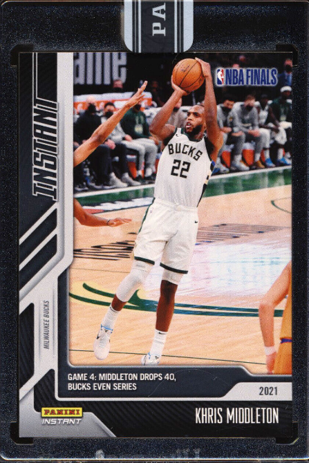 2020-21 Panini Instant #21 Khris Middleton Drops 40 Bucks Rare Ssp Black #1/1