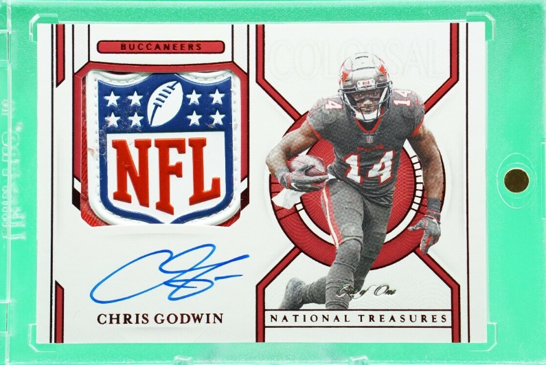 2020 National Treasures Colossal Signatures NFL Shield TRUE 1/1 Chris Godwin CDW