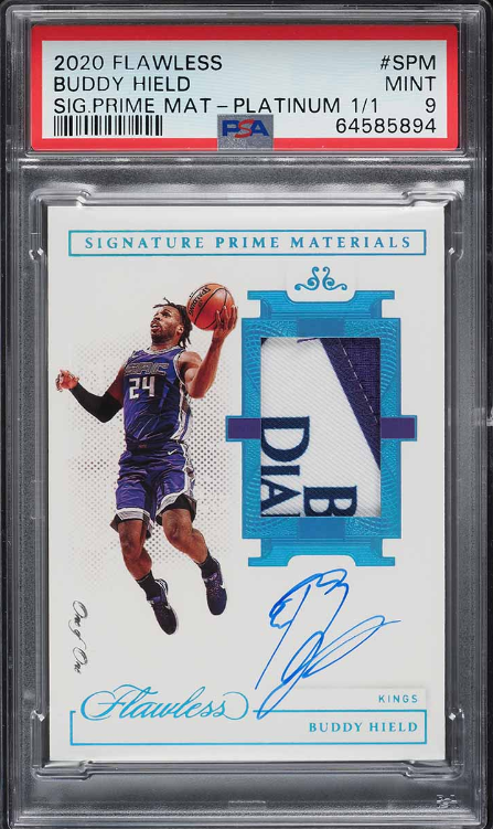 2020 Panini Flawless Signature Platinum Buddy Hield PATCH AUTO 1/1 PSA 9 MINT