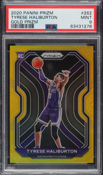 2020 Panini Prizm Gold Prizms Tyrese Haliburton ROOKIE /10 #262 PSA 9 MINT