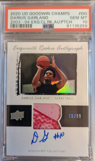 2020 UD Goodwin Champions Darius Garland Exquisite Rookie Patch Auto /99 PSA 10