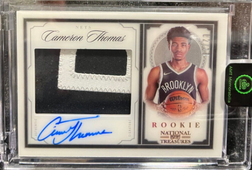 2021-22 National Treasures #113 CAMERON JOHNSON /10 Patch Auto SSP BROOKLYN NETS