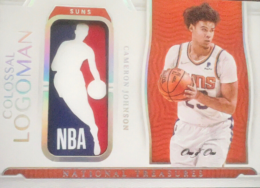 2021-22 National Treasures Cameron Johnson Logoman 1/1 Game Used Phoenix Suns