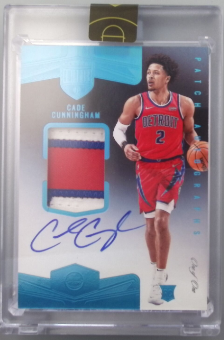 2021-22 Panini Eminence Cade Cunningham RC Patch Auto 1/1 Holo Platinum #PAU-CCU