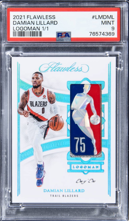 2021-22 Panini Flawless Logoman #LM-DML Damian Lillard Patch Card