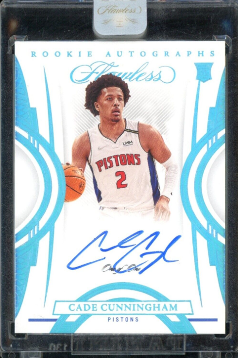 2021-22 Panini Flawless Platinum Cade Cunningham RC Rookie On Card AUTO 1/1