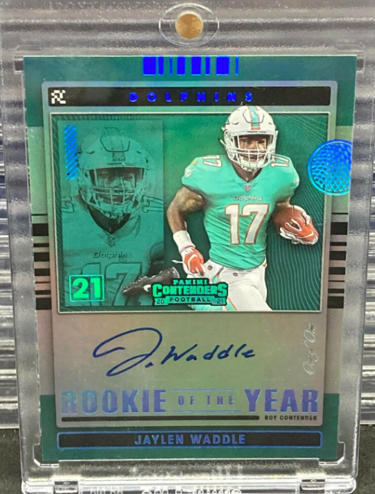 2021 Contenders Jaylen Waddle Platinum Rookie Of The Year Auto Autograph #1/1 BN