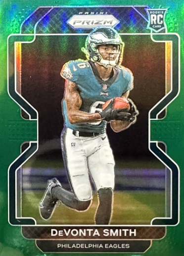 2021 Devonta Smith Green Prizm Parallel Rookie Card RC