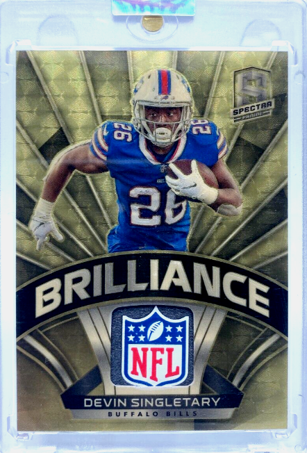 2021 Panini Devin Singletary Spectra Gold Vinyl NFL Logo Patch Relic #B-DS *1/1*