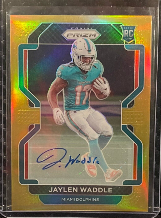 2021 Panini Prizm Jaylen Waddle Gold Rookie Autograph 10/10