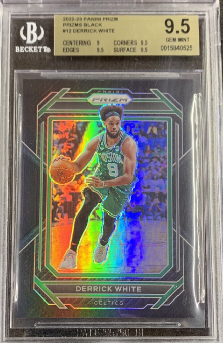 2022-23 Panini Prizm Derrick White Prizms Black 1/1 Boston Celtics #12 BGS 9.5