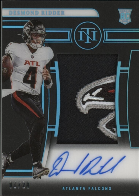 2022 National Treasures Midnight Desmond Ridder RPA RC Rookie Patch AUTO 1/20