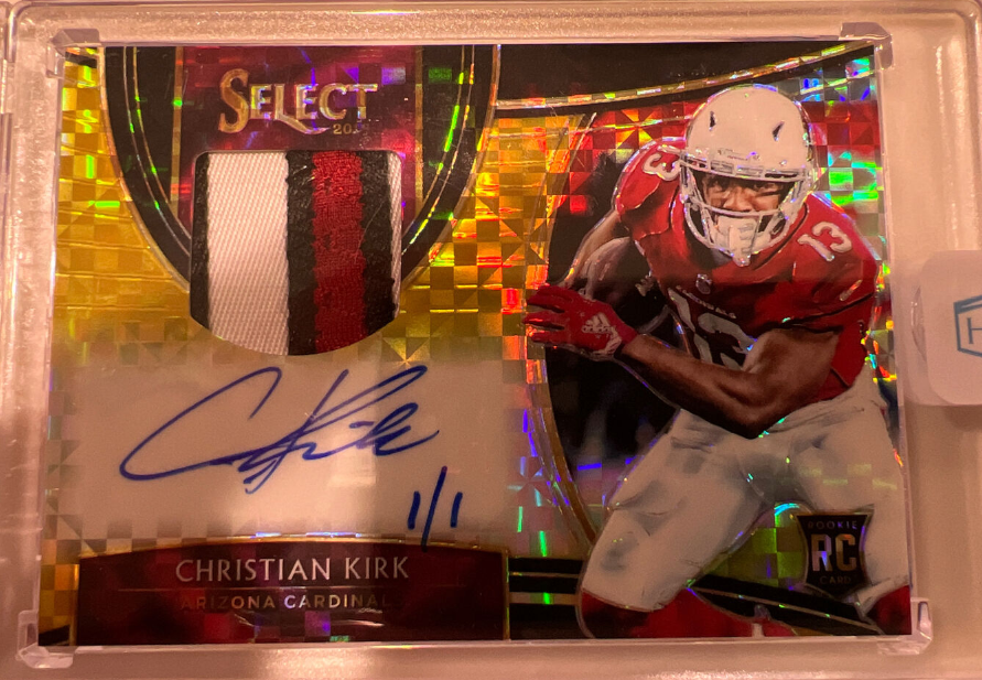 2022 Panini Honors 2018 Select Christian Kirk RPA 1/1 Rookie Auto SSP Gold