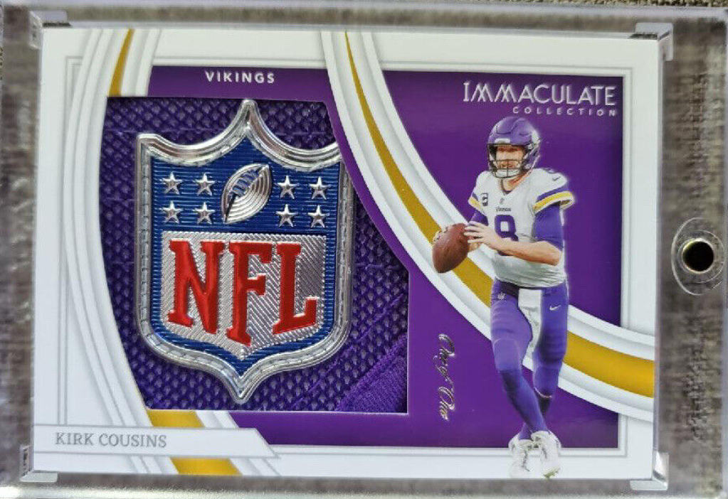 2022 Panini Immaculate Kirk Cousins NFL Logo Shield Patch #D 1/1