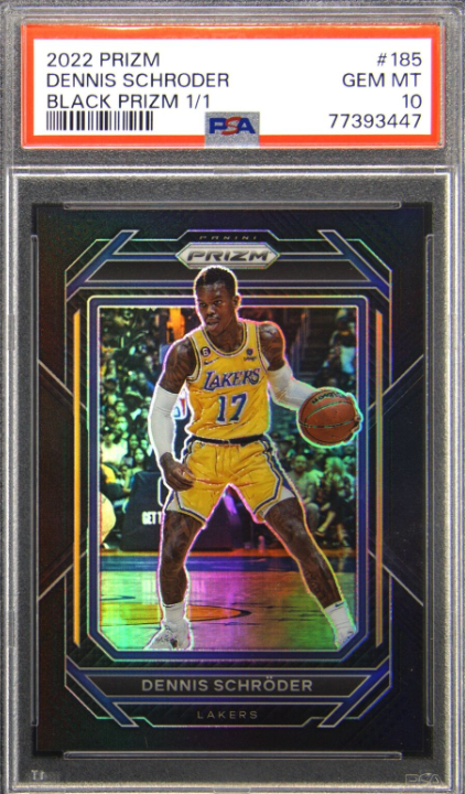 2022 Prizm Black Prizm Dennis Schroder 1/1 PSA 10 Gem Mint #185