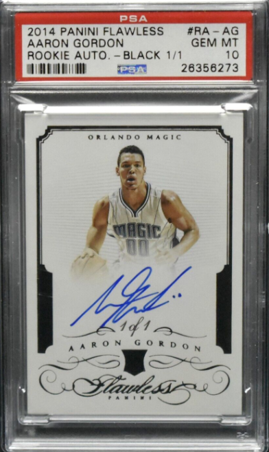 Aaron Gordon 2014-15 Panini Flawless Rookie Autographs Black #RA-AG 1/1 PSA 10