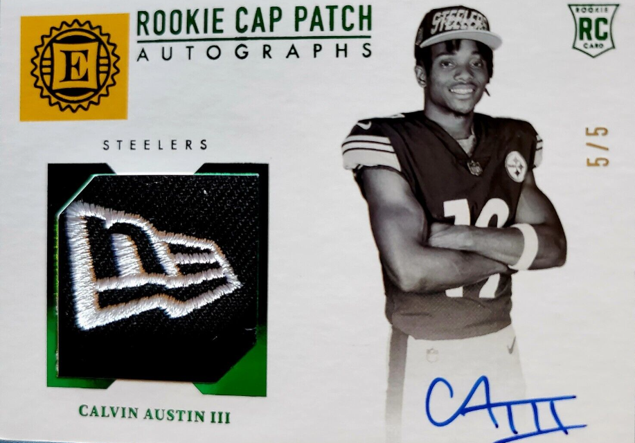 Calvin Austin III 2022 Panini Encased Rookie Cap Patch Autograph