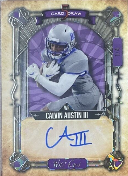 Calvin Austin III Signed 2022 Wild Card 5 Card Draw RC Card Steelers Auto