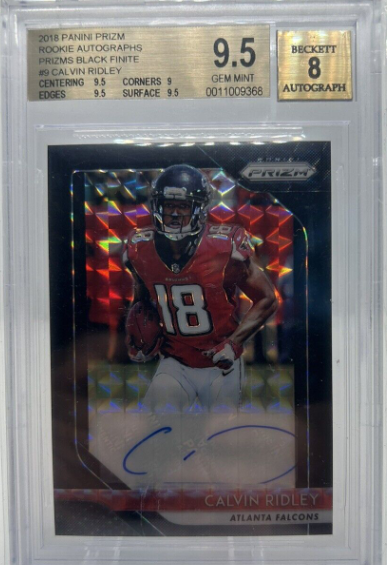 Calvin Ridley 2018 Prizm Black Finite 1/1 Rookie Auto BGS 9.5