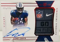 Corey Davis 2017 National Treasures True 1/1 Rookie Patch Auto Laundry Tag RPA