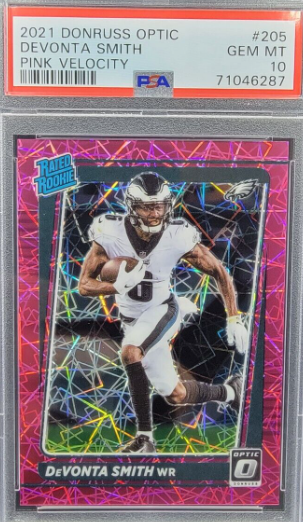 DEVONTA SMITH 2021 Donruss Optic Pink Velocity RC