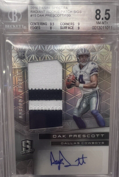 Dak Prescott 2016 Spectra Two Color RPA Beckett