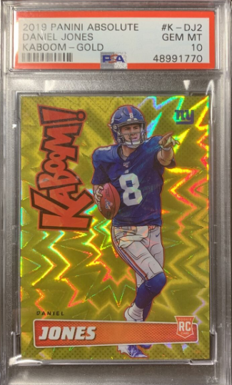 Daniel Jones #34 2019 Panini Absolute Kaboom Gold 10/10 PSA 10