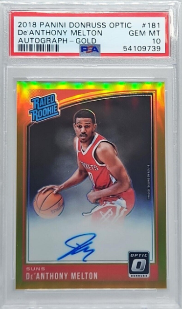 De'Anthony Melton 2018-19 Donruss Optic Gold Prizm Auto Rookie RC 04/10 PSA10 SP