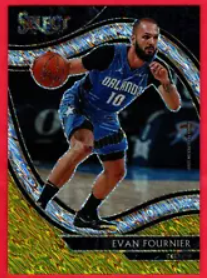 Evan Fournier 2020-21 NBA Select Black White Gold Prizm Courtside 1/1 One of One