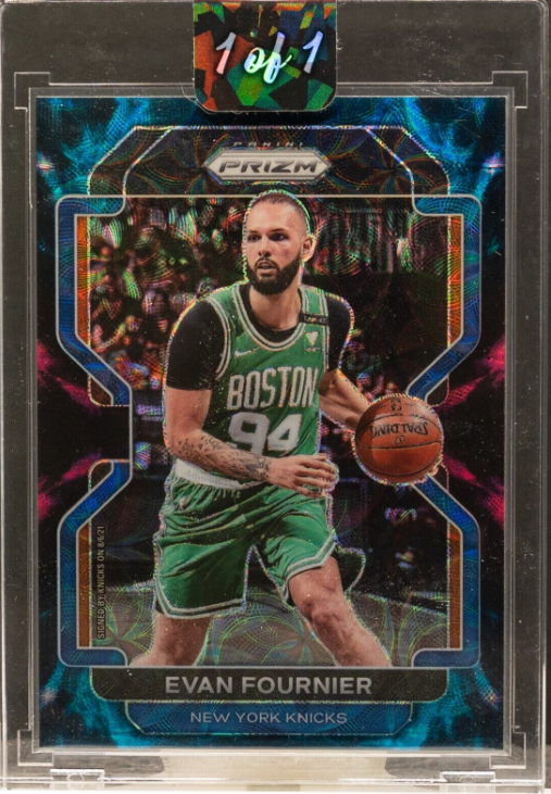 Evan Fournier 2021-22 Panini Prizm 153 Choice Nebula Prizm 1/1 