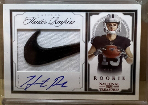 Hunter Renfrow 2019 National Treasures True RPA RC NIKE SWOOSH Patch Auto 1/2