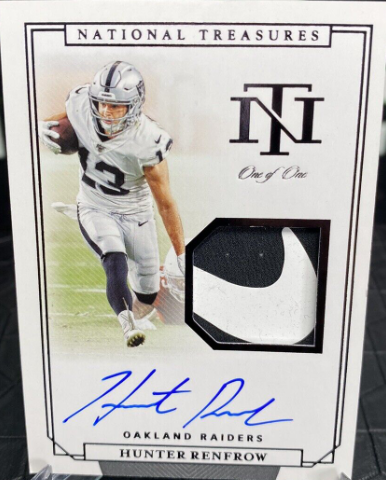 Hunter Renfrow 2019 National Treasures True RPA RC NIKE SWOOSH Patch Auto 1/1