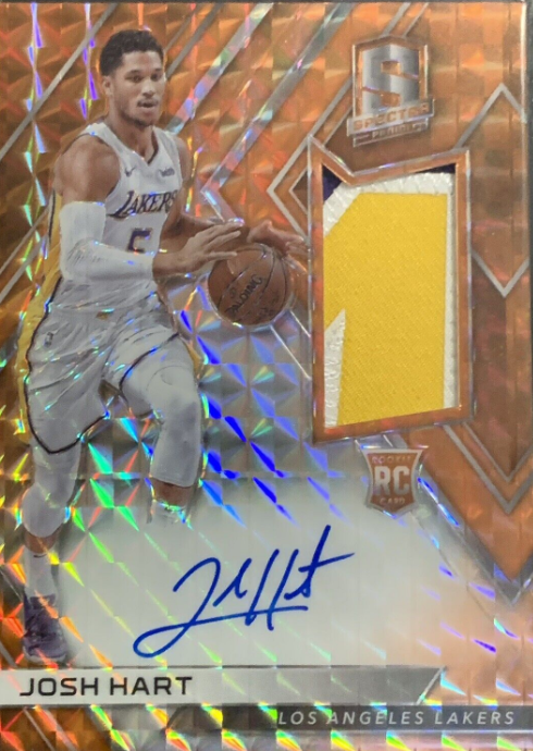 Josh Hart 2017 Panini Spectra Neon Orange Prizm Rookie Patch Auto /5