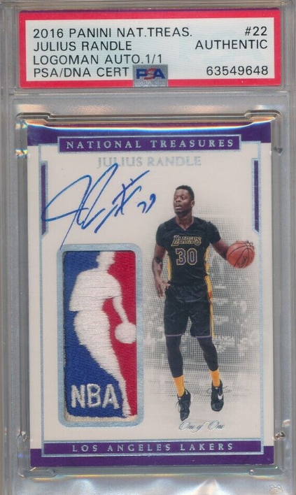 Julius Randle 2016-17 National Treasures Autograph NBA Logoman Patch Auto SP 1/1