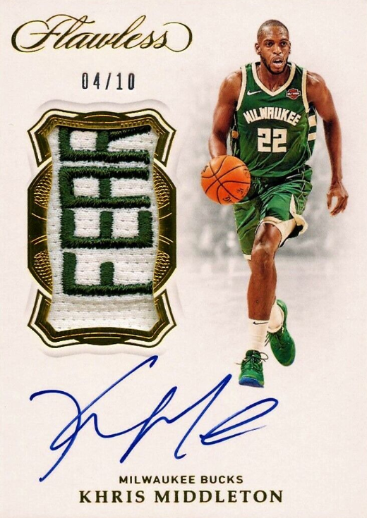 Khris Middleton 2018-19 Flawless Gold Rookie Jersey Patch Auto