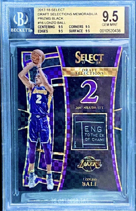 Lonzo Ball 2017-18 Panini Select Draft Selection Rookie Prizm Black 1/1 BGS 9.5