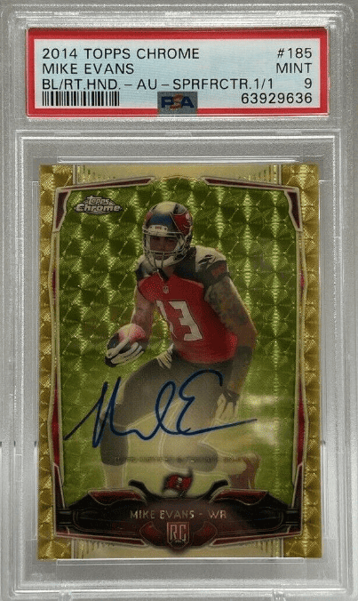 Mike Evans 2014 Topps Chrome Superfractor Rookie Autograph 1/1 Graded PSA 9 Mint