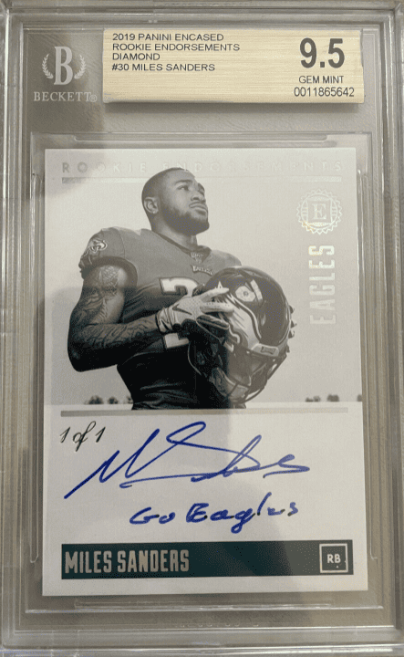 Miles Sanders 2021 Panini Encased Rookie Autograph AUTO BGS 9.5