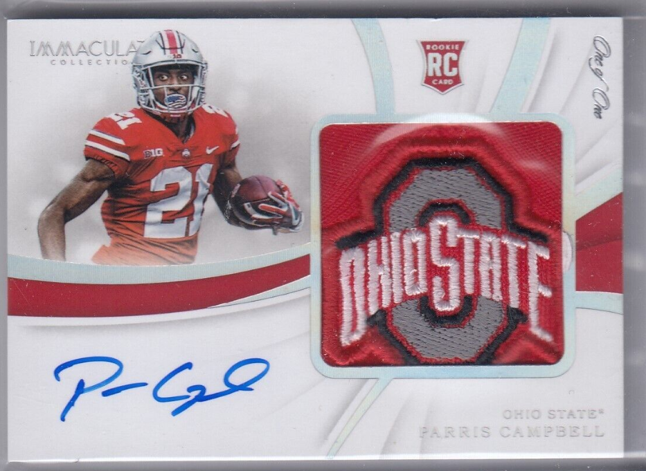 Parris Campbell 2019 Immaculate Collegiate Patch Rookie Auto Team Logo #120 1/1