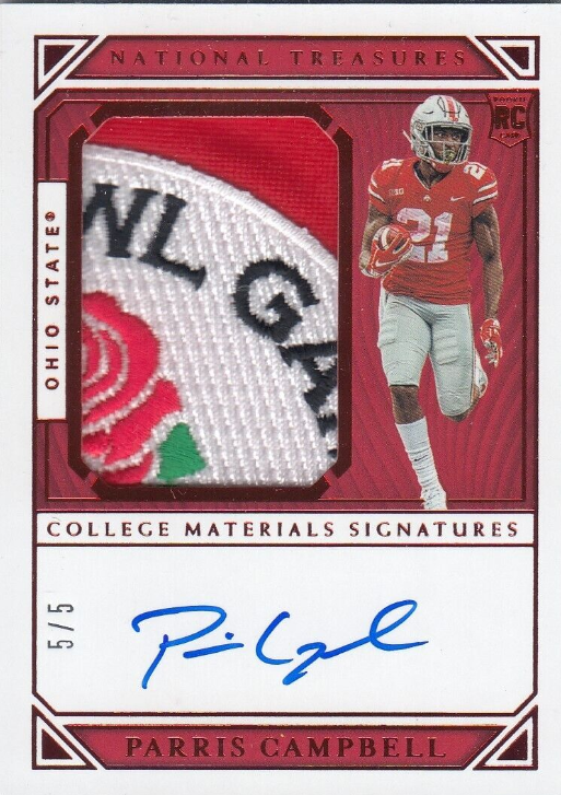 Parris Campbell 2019 National Treasures College Matls Signature Red Bowl LOGO5/5