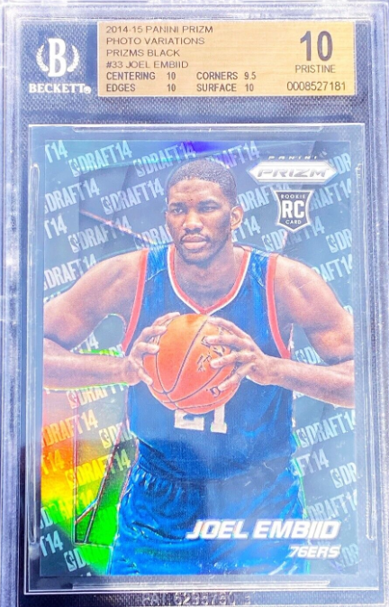 2014/15 Prizm Photo Variations Black Joel Embiid 1/1 Rc Rookie Bgs 10 Pristine