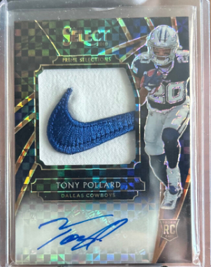 Tony Pollard 2019 Select RPA True 1of1 NIKE Swoosh