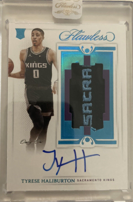 Tyrese Haliburton 2020-21 Panini Flawless Rookie Auto Patch Rc Rpa 1/1 Platinum