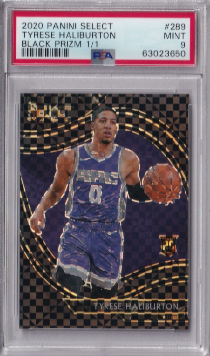 Tyrese Haliburton 2020-21 Select COURTSIDE BLACK PRIZM ROOKIE #1/1 - PSA 9